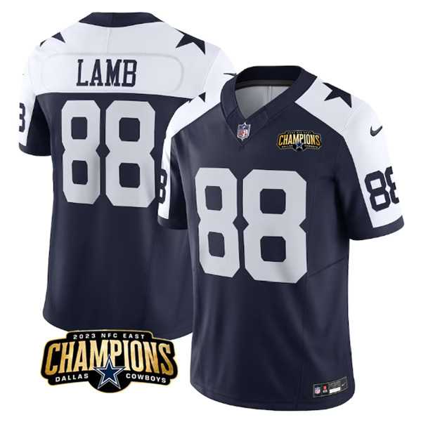 Men & Women & Youth Dallas Cowboys #88 CeeDee Lamb Navy White 2023 F.U.S.E. NFC East Champions Patch Stitched Jersey,We sell and wholesale Men & Women & Youth Dallas Cowboys #88 CeeDee Lamb Navy White 2023 F.U.S.E. NFC East Champions Patch Stitched Jersey on line form chian!
